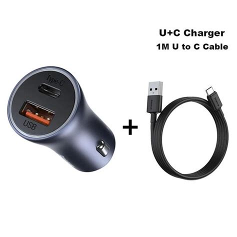 Carregador Celular Veicular Turbo carga rapida Saída Usb C Cabo