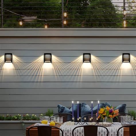 Premium Fence Lights Solar Powered Stylish Outdoor LED Lighting (Pack of 2)