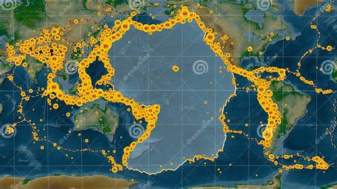 Near Pacific Plate. Boundaries. Physical Map Stock Illustration ...