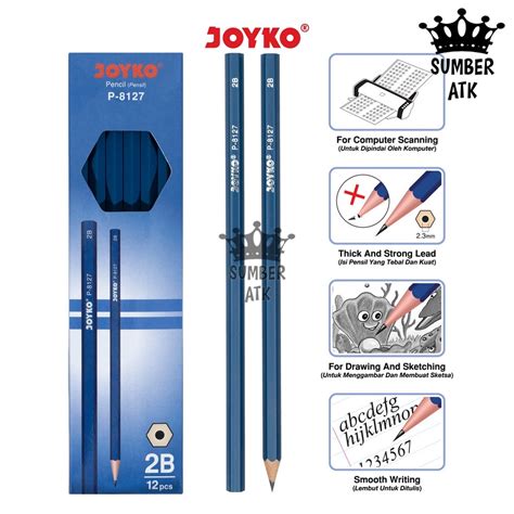 Jual Pencil Pensil Joyko P 8127 2B 1 Box 12 Pcs Shopee Indonesia