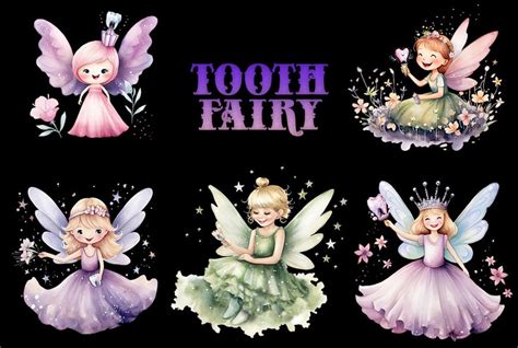 Tooth Fairy Watercolor Clipart Png, Fairy Tale, Wings, Baby Tooth ...