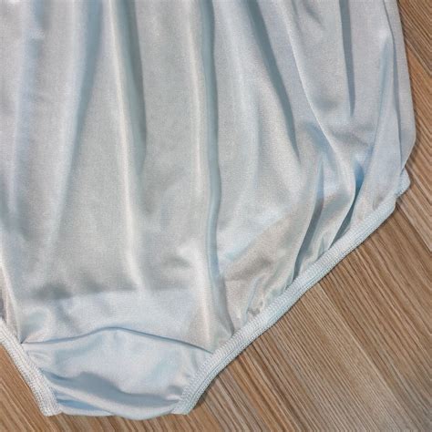 Silky Nylon Panty Slippery Sissy Double Gusset Brief Baby Blue Bikini Size Ebay Australia