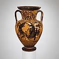 Attributed To The Red Line Painter Terracotta Neck Amphora Greek