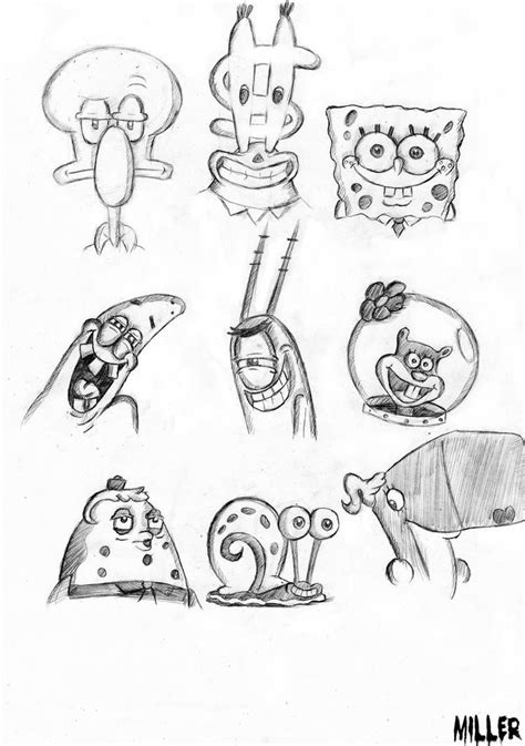 Spongebob Sketches By Ericamiller On Deviantart Artofit