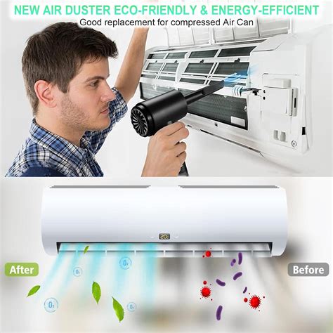 Compressed Air Duster Portable Electric Air Duster Keyboard Cleaner 3 Speeds To 100000rpm With