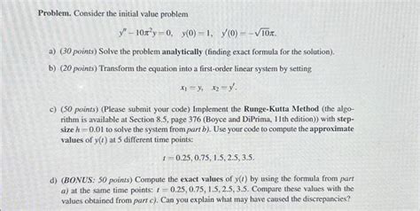 Solved Problem Consider The Initial Value Problem Y