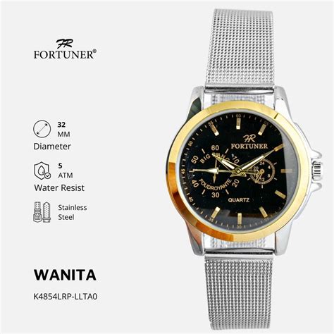 Jual Fortuner Jam Tangan Wanita Analog Chrono Off Rantai Pasir Tahan