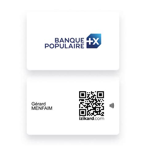 Carte de Visite Connectée en PVC IZIKARD NFC et QR Code