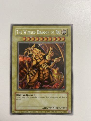 The Winged Dragon Of Ra DOD 001 Secret Rare MP Values MAVIN