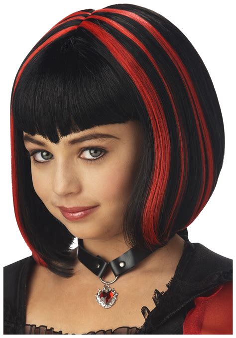 Red And Black Girls Vampire Wig Vampire Costumes And Accessories