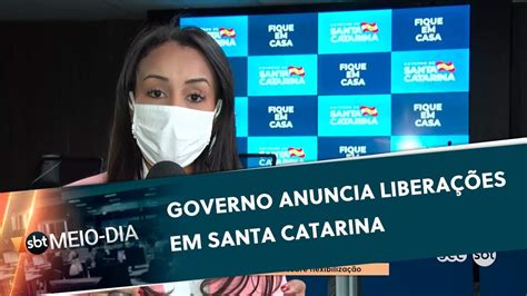 Governo anuncia liberações em Santa Catarina SBT Meio dia 01 06 20