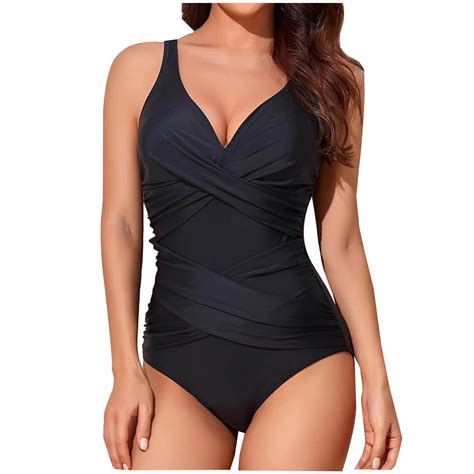 Tummy Control Swimsuits For Women Slimming One Piece Bathing Suit Retro