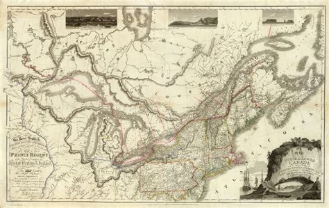 Upper And Lower Canada And The Adjacent Parts Of The United States 1815 Vintage Wall Art