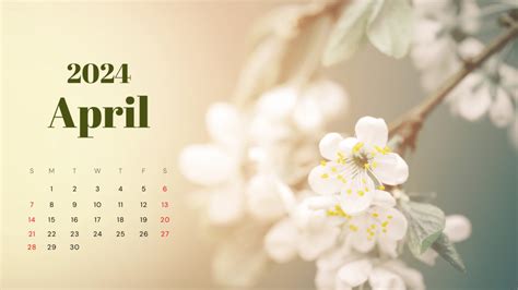 April 2024 Calendar Desktop Wallpaper - Keri Selena