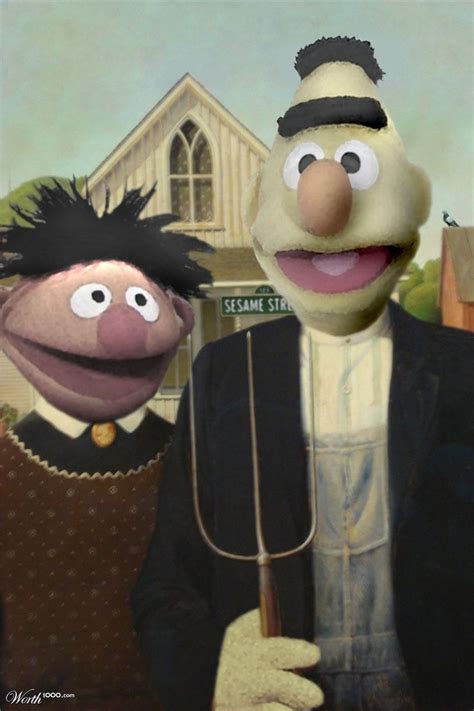 American Gothic Muppets Bert & Ernie | American gothic parody, American ...