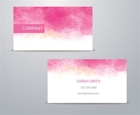 Watercolor Business Card Template Vector Art And Graphics