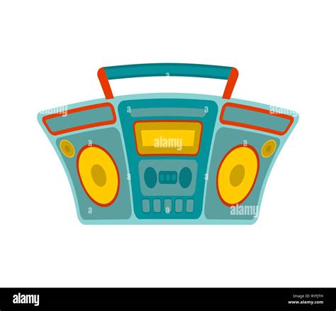 Boombox Isolated Retro Recorder Cassette Tape Vector Stock Vector