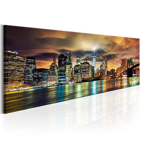 New York Skyline St Dt Horizont Vlies Leinwand Bilder Wandbilder Xxl