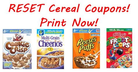 Cereal Coupons Free Printable