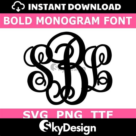 Monogram Svg Ttf Interlocking Bold Monogram Font Fancy Mon Inspire