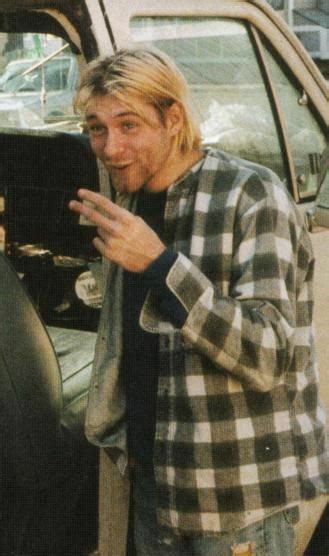 Kurt Cobain Frontman Of Nirvana Wearing Checkered Flannel Nirvana