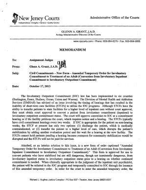 Fillable Online Judiciary State Nj Civil Commitments New Form Amended