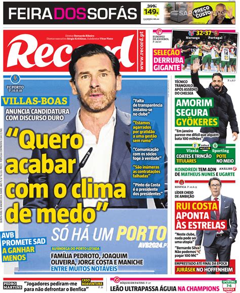 Record 18 jan 2024 Jornais e Revistas SAPO pt Última hora e