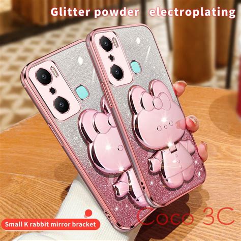 Cosmetic Mirror Casing Infinix Hot Play X Transparent Glitter