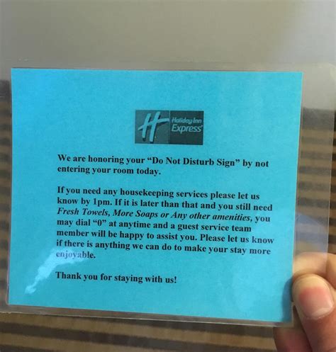 My hotel leaves notes letting guests know when housekeeping has passed