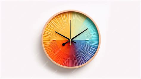 Premium AI Image | Colorful wall clock on white background