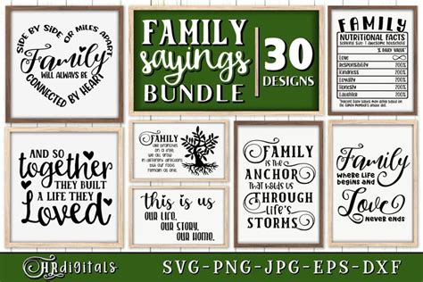 Family Sayings SVG Bundle, Home Decor, Cute Family Quotes