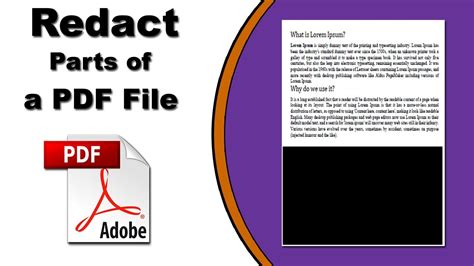 How To Redact Parts Of A Pdf Document In Adobe Acrobat Pro Youtube