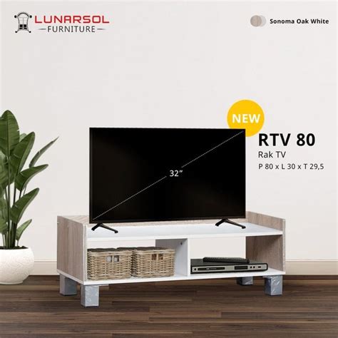 Jual Rak Tv Meja Tv Minimalis Rtv80 Lunarsol Furniture Di Lapak