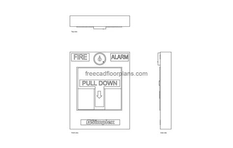 Fire Alarm Pull Station - Free CAD Drawings