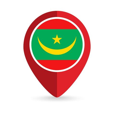 Premium Vector Map Pointer With Contry Mauritania Mauritania Flag