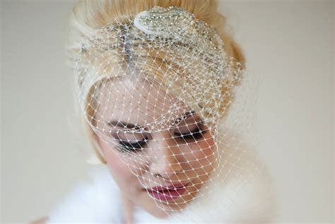 Beaded Blusher Bridal Veil