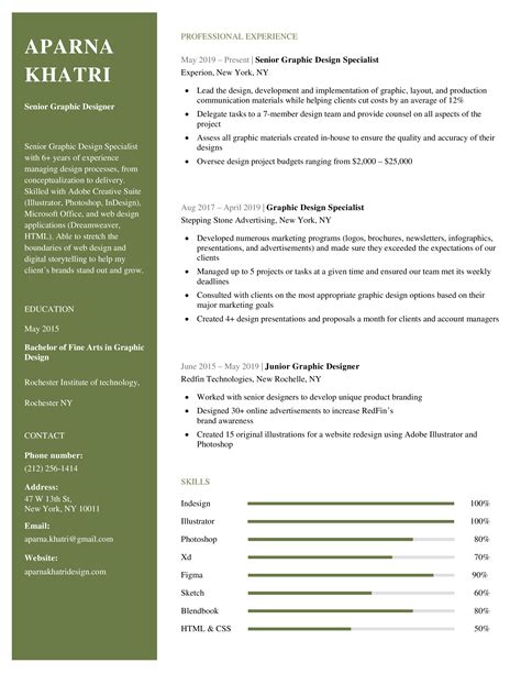 Cool Creative Resume Template Green Pptx Templates