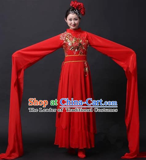 Chinese Water Sleeve Folk Dancing Costumes