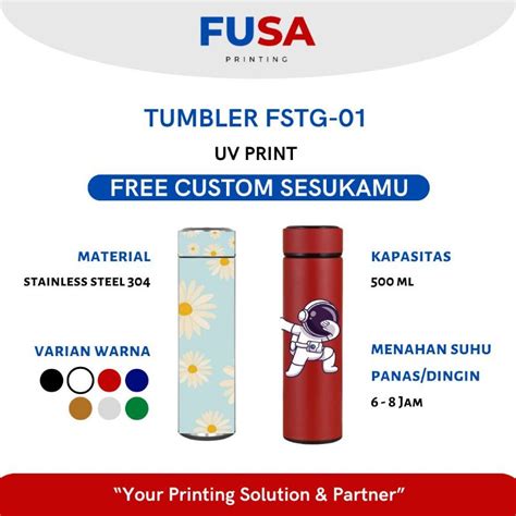 Jual Fusa Printing Tumbler Custom Sakura Uv Print Logo Karakter Nama