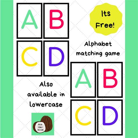 Alphabet Matching Game Cards Upper Case 26 Matching Pairs Colorful