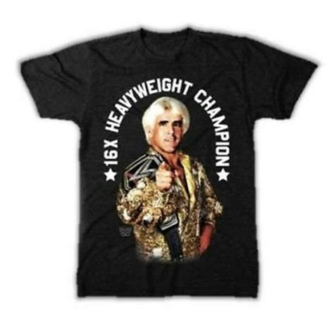 Ric Flair 16 Time Heavweight Champion WWE Mens Black T-shirt 5XL ...