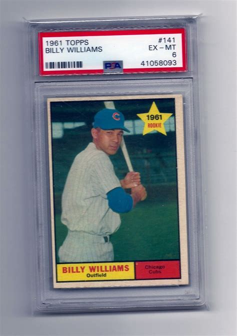 1961 Topps BILLY WILLIAMS Rookie RC 141 PSA 6 EX MT HOF CUBS EBay