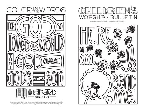 Illustrated Worship Childrens Bulletins Summer 2021 — Illustrated