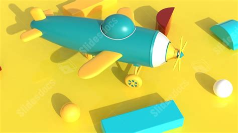 Building Toy Model Plane Cartoon Simple 3d Powerpoint Background For ...