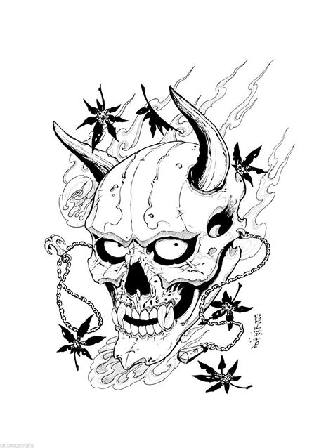 Hannya Mask Drawing | Free download on ClipArtMag