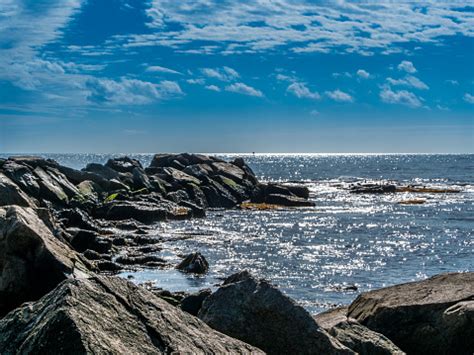 Rocky Beach Of Brenton Point State Park In Rhode Island Stock Photo ...