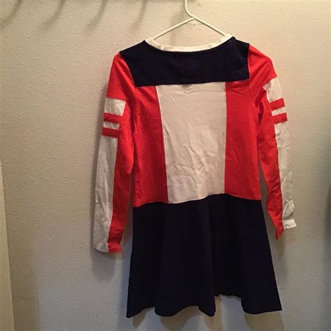 Tommy Hilfiger Women S Red And Navy Dress Depop