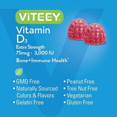 Vitamin D3 Gummies Extra Strength Viteey