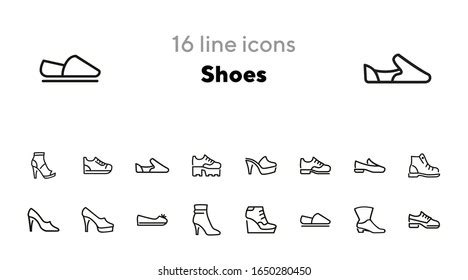 Shoe Line Icon Set High Heels Stock Vector Royalty Free