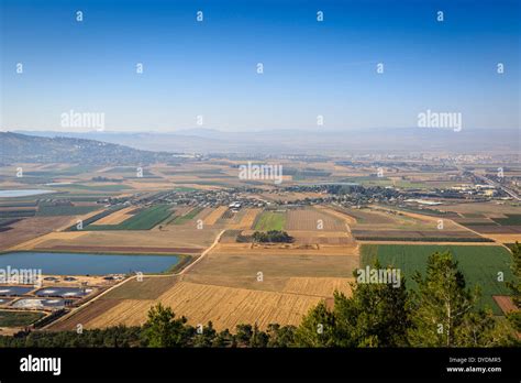 A view over Jezreel Valley from Mount Precipice, Nazareth, Galilee ...